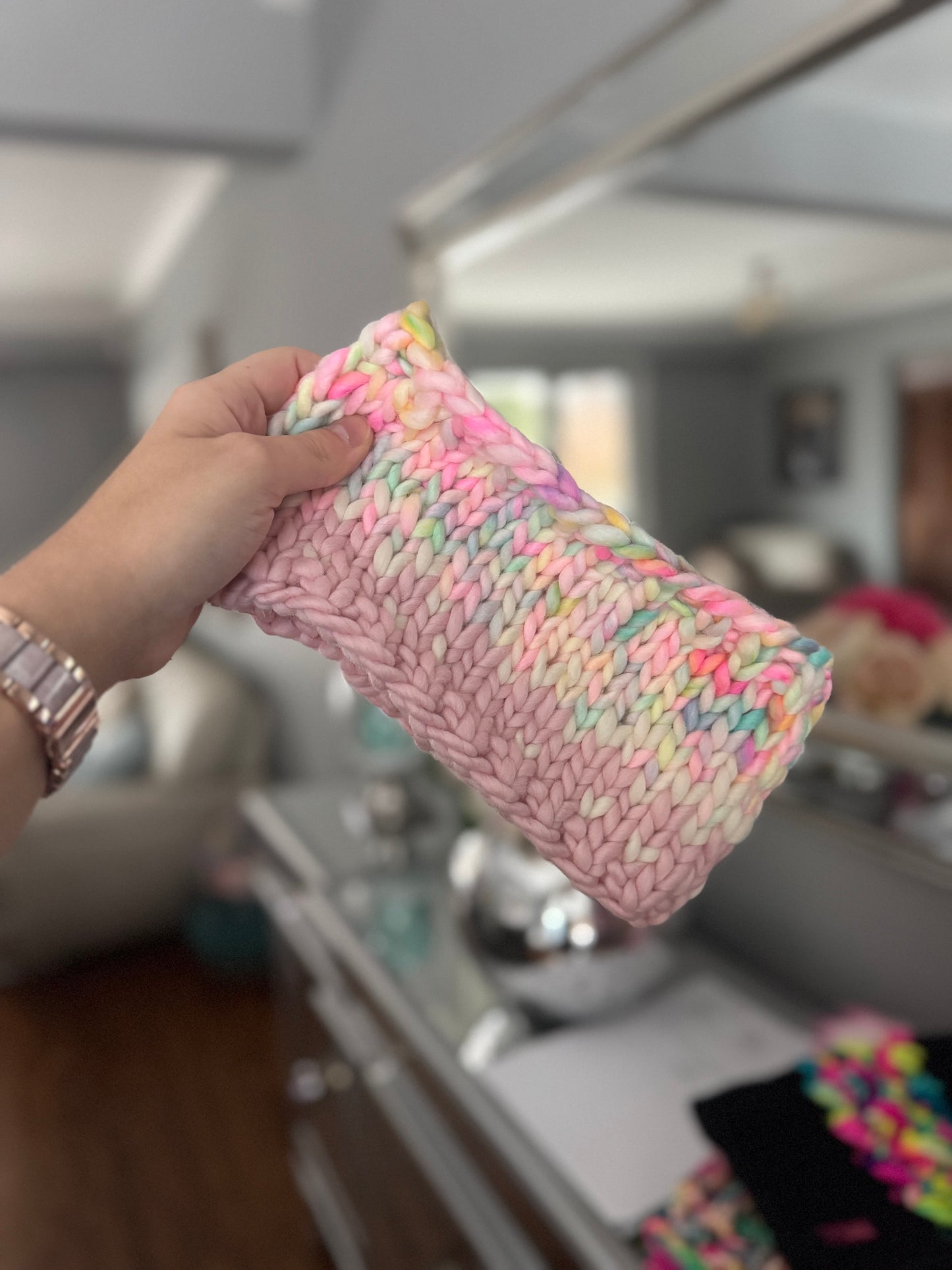 Cotton Candy Cloud Merino Wool Knit Headband