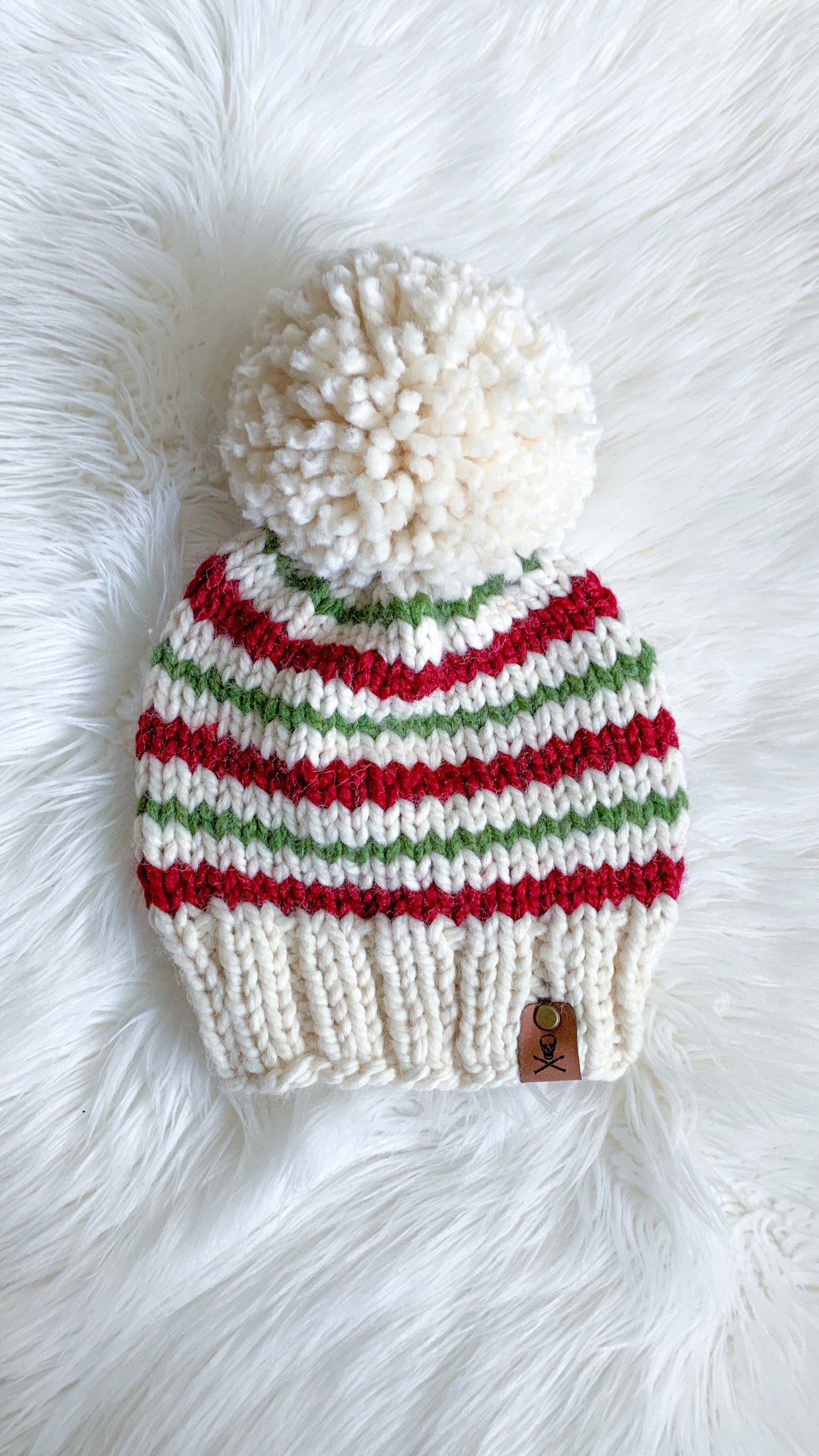 Peppermint Candy Cane Beanie DIGITAL Knitting Pattern - All Sizes