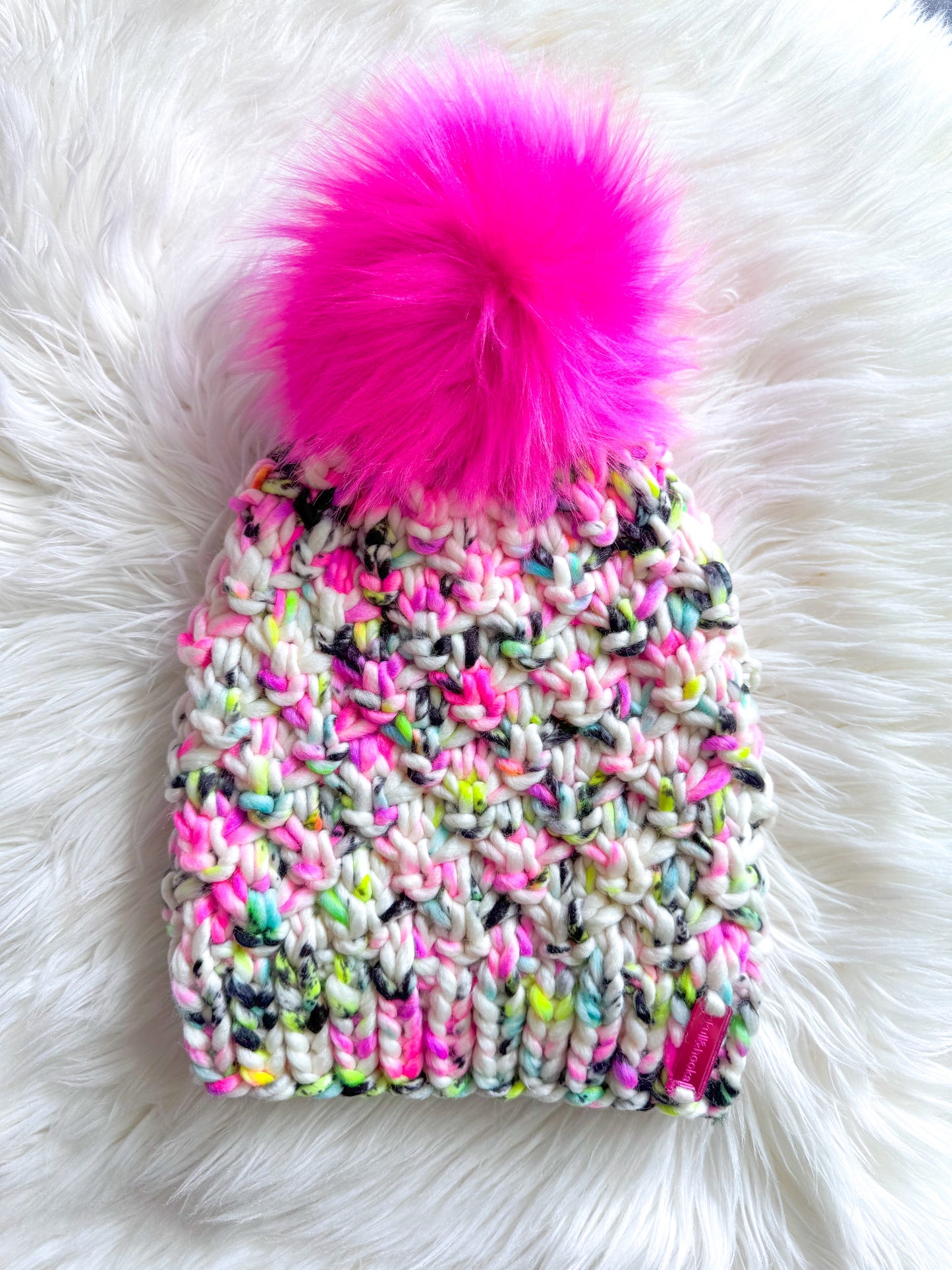 Pink Static Beanie