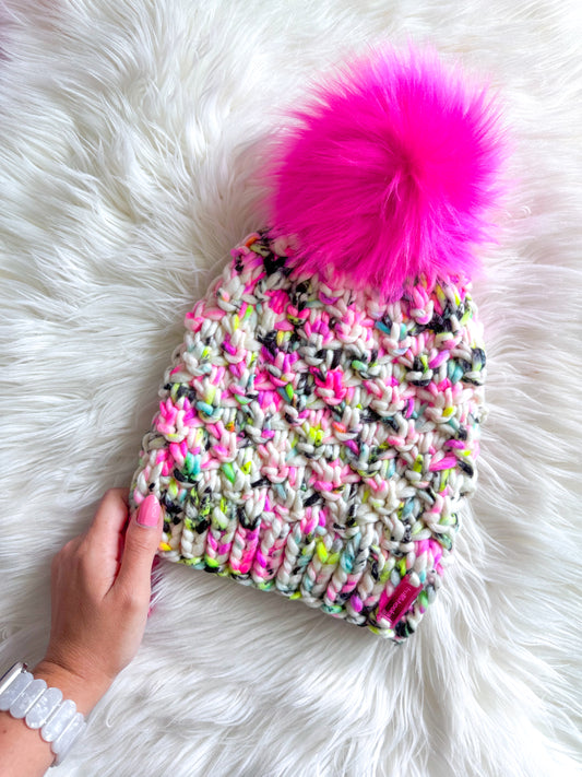 Pink Static Beanie