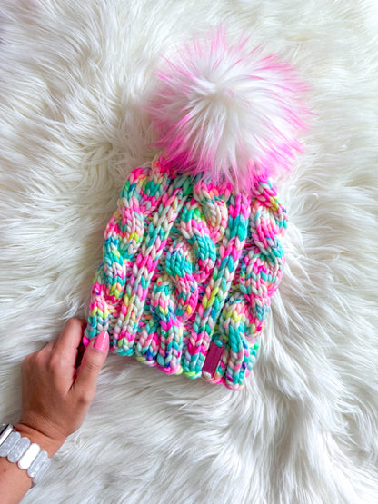Cotton Candy Chaos Beanie