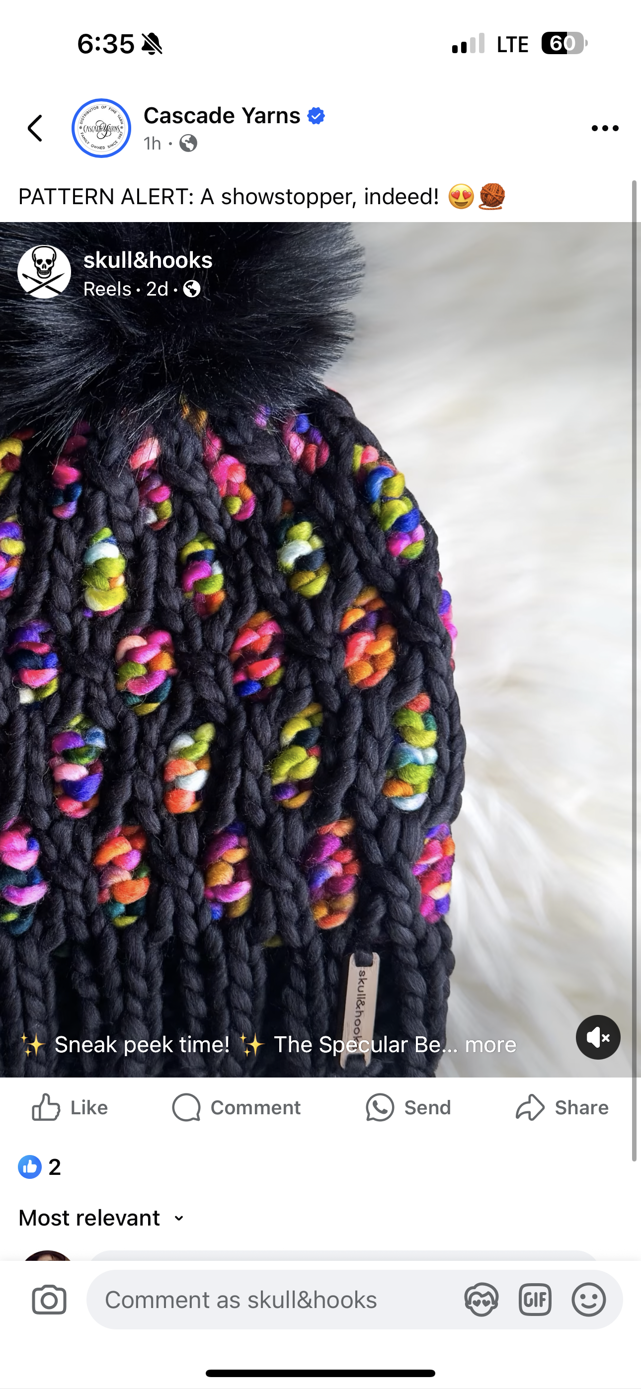 Dot Matrix Beanie – Merino Wool with Black Faux Fur Pom