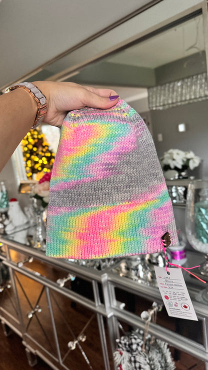 Rainbow Skies Merino Wool Lightweight Knit Beanie