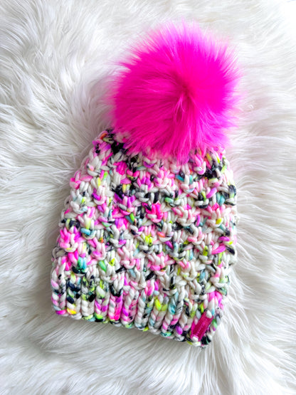 Pink Static Beanie