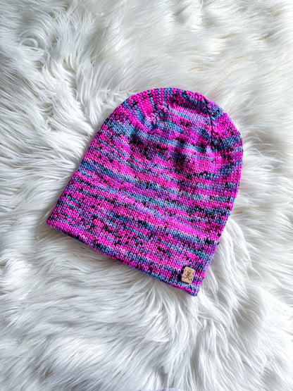 Electric Carnival Merino Wool Lightweight Knit Beanie