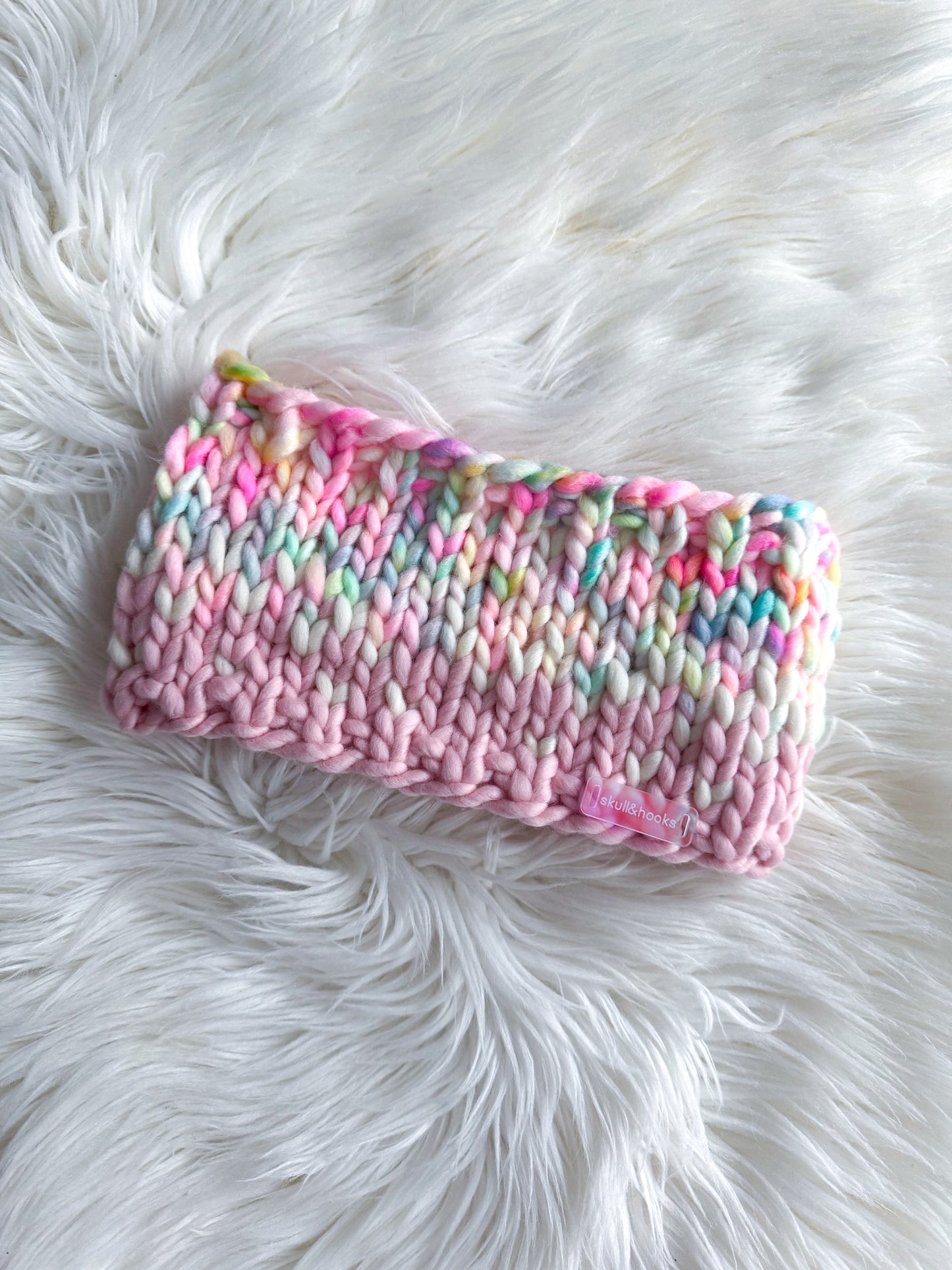 Cotton Candy Cloud Merino Wool Knit Headband