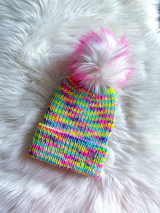 Confetti Pop Beanie – Merino Wool with Optional Pom