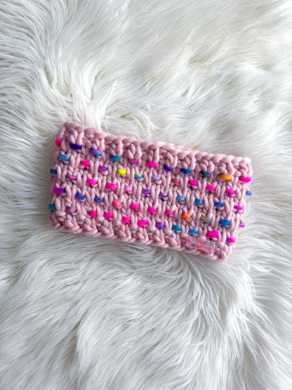 Pink Sprinkle Merino Wool Knit Headband