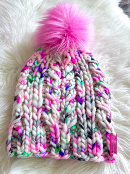 Neon Static Beanie