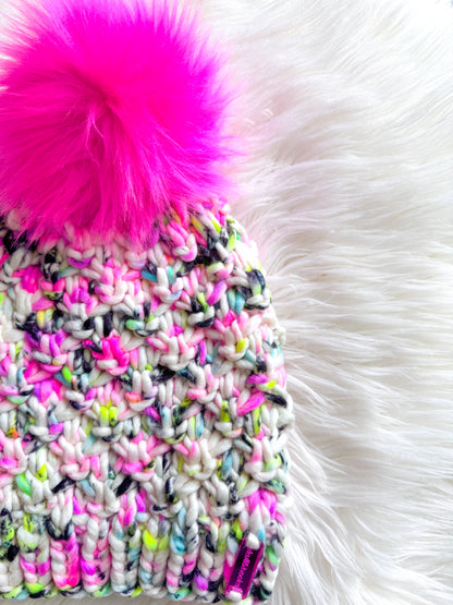 Pink Static Beanie